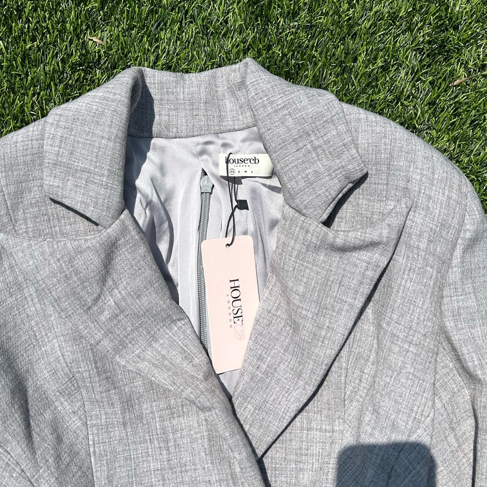 NWT House of CB Brisa grey suiting jacket bodysuit - Picture 6 of 8
